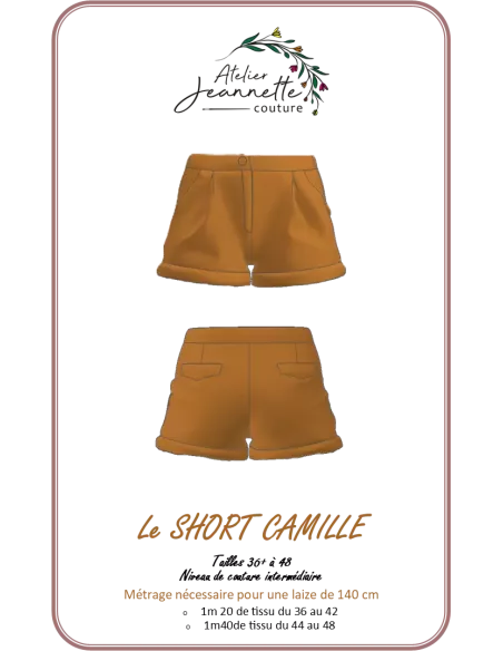 Patron de couture Short Camille - Créez votre propre short