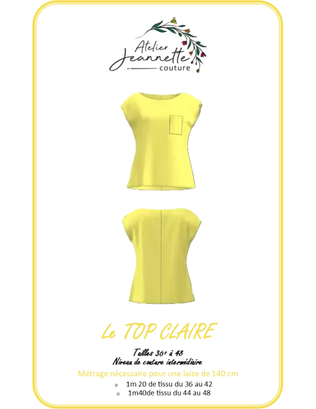 Patron de couture Top Claire - Créez votre propre top