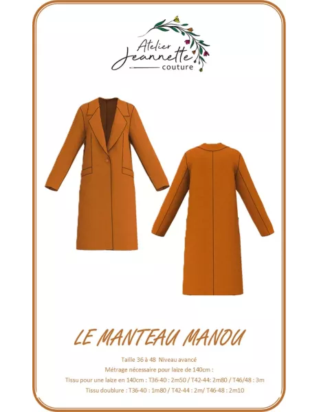 Patron de couture Manteau Manou - Créez votre propre manteau