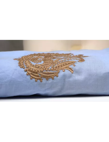 Tissu voile de coton brodé inspiration caftan marocain