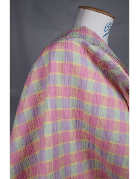 Tissu mélange polyester/coton - carreaux pastels 2