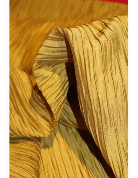 Tissu Tissu gaufré polyester ocre
