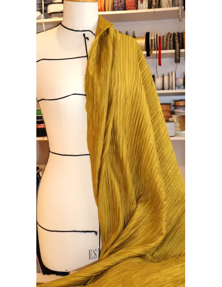 Tissu Tissu gaufré polyester ocre