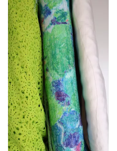 Tissu Mélange coton/polyester - explosion florale