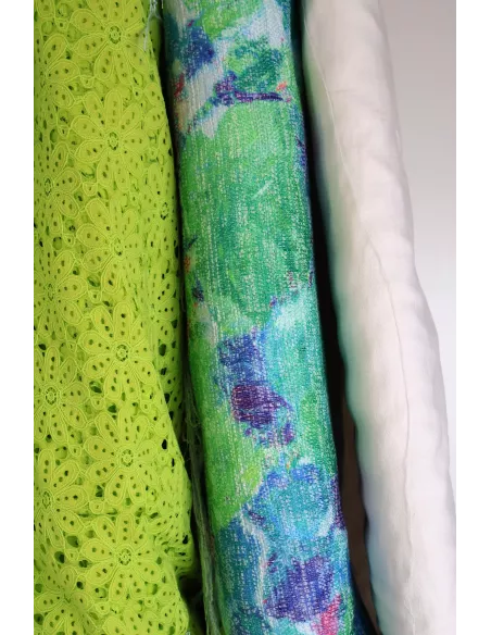 Tissu Mélange coton/polyester - explosion florale