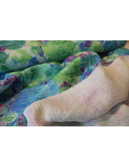 Tissu Mélange coton/polyester - explosion florale
