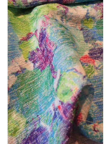 Tissu Mélange coton/polyester - explosion florale