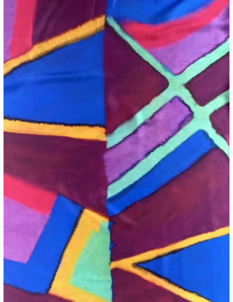 Tissu polyester imprimé géométrique multicolore 2