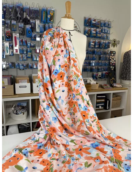 Tissu viscose- imprimé aquarelle