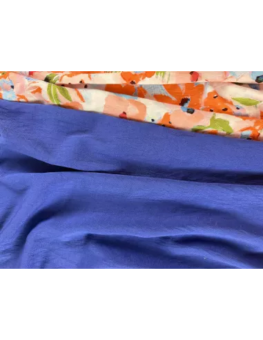 Tissu mélange de rayonne - bleu outre-mer