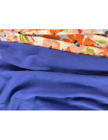 Tissu mélange de rayonne - bleu outre-mer