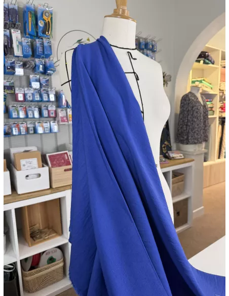 Tissu mélange de rayonne - bleu outre-mer