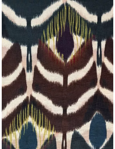 Tissu viscose - inspiration plumes de paon -