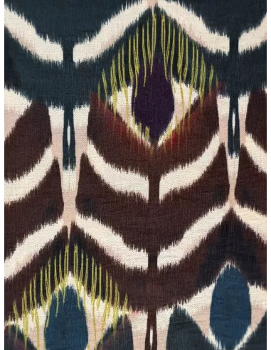 Tissu viscose - inspiration plumes de paon -