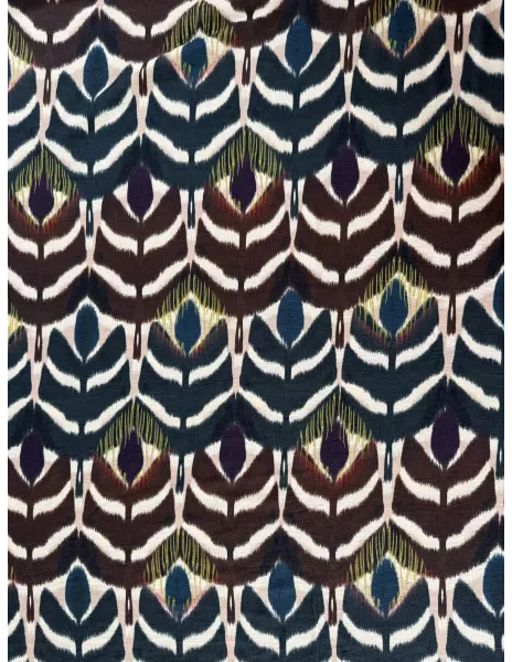 Tissu viscose - inspiration plumes de paon - 2