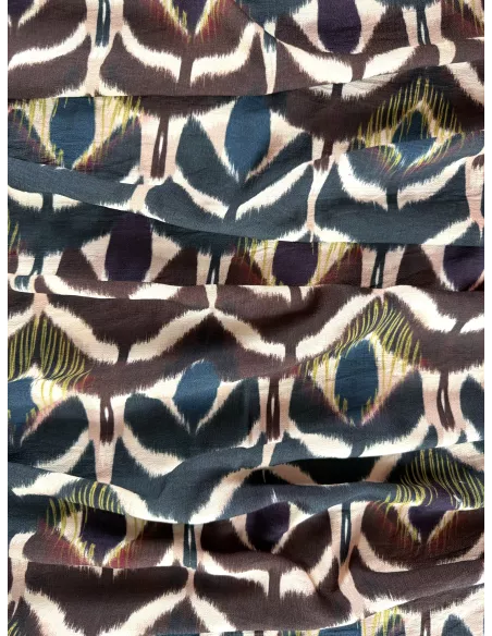 Tissu viscose - inspiration plumes de paon -