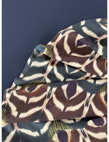 Tissu viscose - inspiration plumes de paon -
