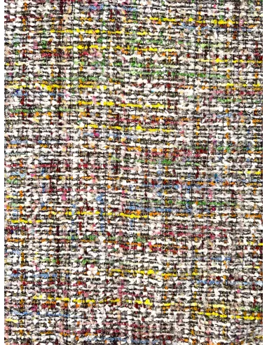 Tissu Tweed style Chanel - multi color
