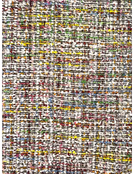 Tissu Tweed style Chanel - multi color