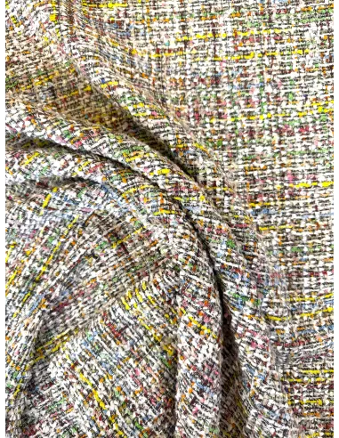 Tissu Tweed style Chanel - multi color