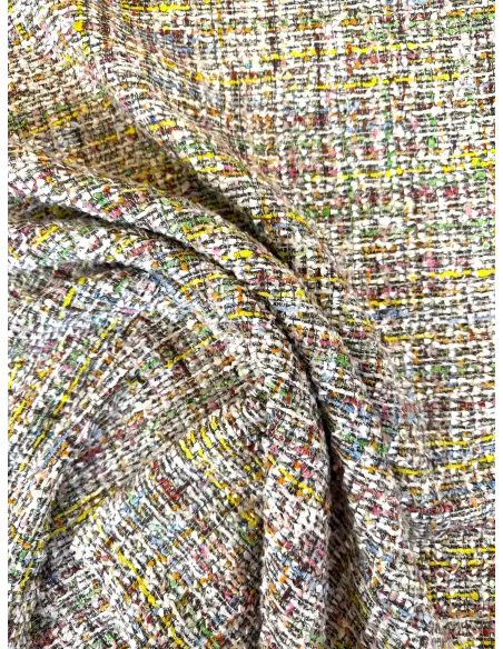 Tissu Tweed style Chanel - multi color