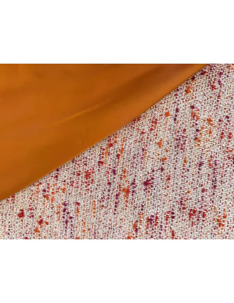 Tissu Tweed style Chane - Orange corail