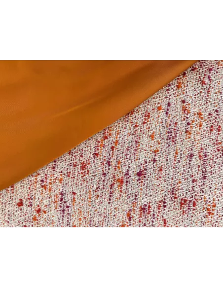 Tissu Tweed style Chane - Orange corail