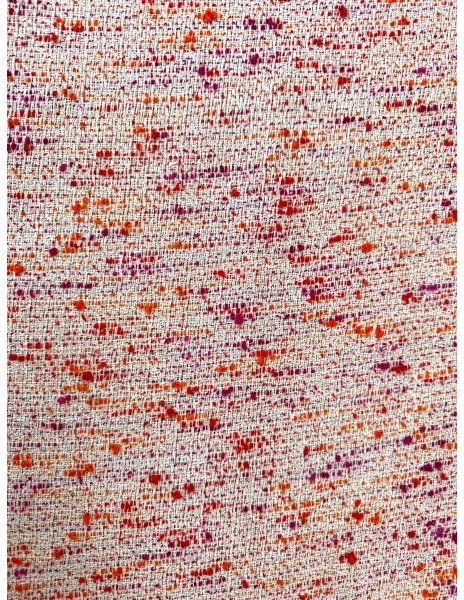 Tissu Tweed style Chane - Orange corail 2