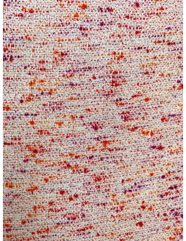 Tissu Tweed style Chane - Orange corail