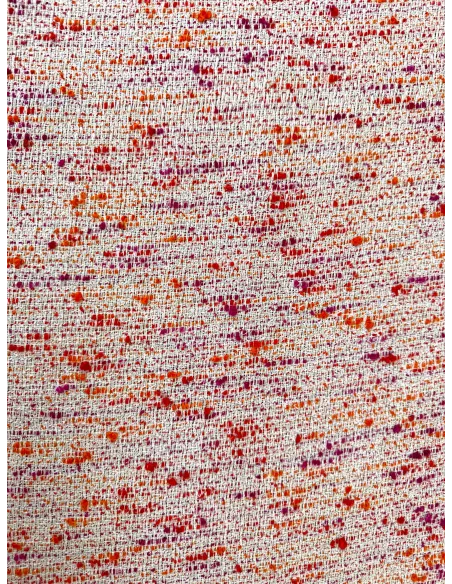 Tissu Tweed style Chane - Orange corail