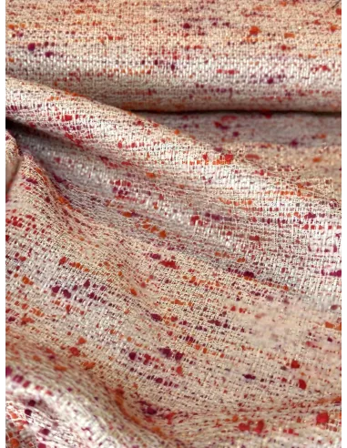 Tissu Tweed style Chane - Orange corail