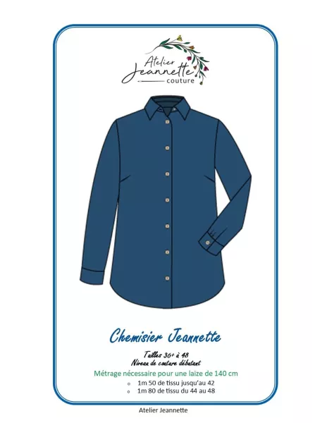 Patron de couture Chemisier Jeannette